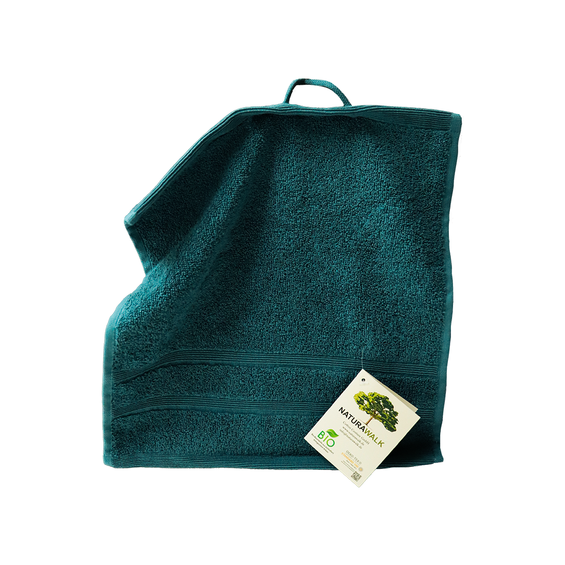 Ein Seiftuch von NATURAWALK aus 100 Prozent Bio-Baumwolle in der Groesse 30x30cm. Farbe Petrol. Modell Milano Deluxe Petrol.