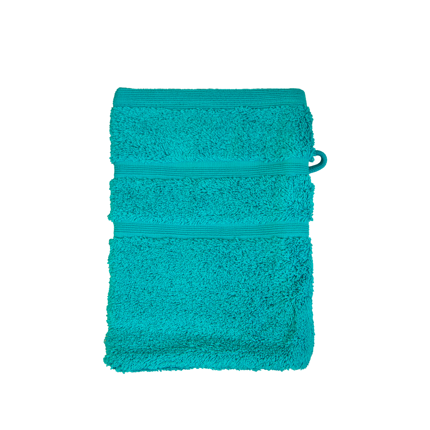 Ein Waschhandschuh von NATURAWALK aus 100 Prozent Bio-Baumwolle in der Groesse 16x21cm. Farbe Tuerkis. Modell Milano Deluxe Sea.