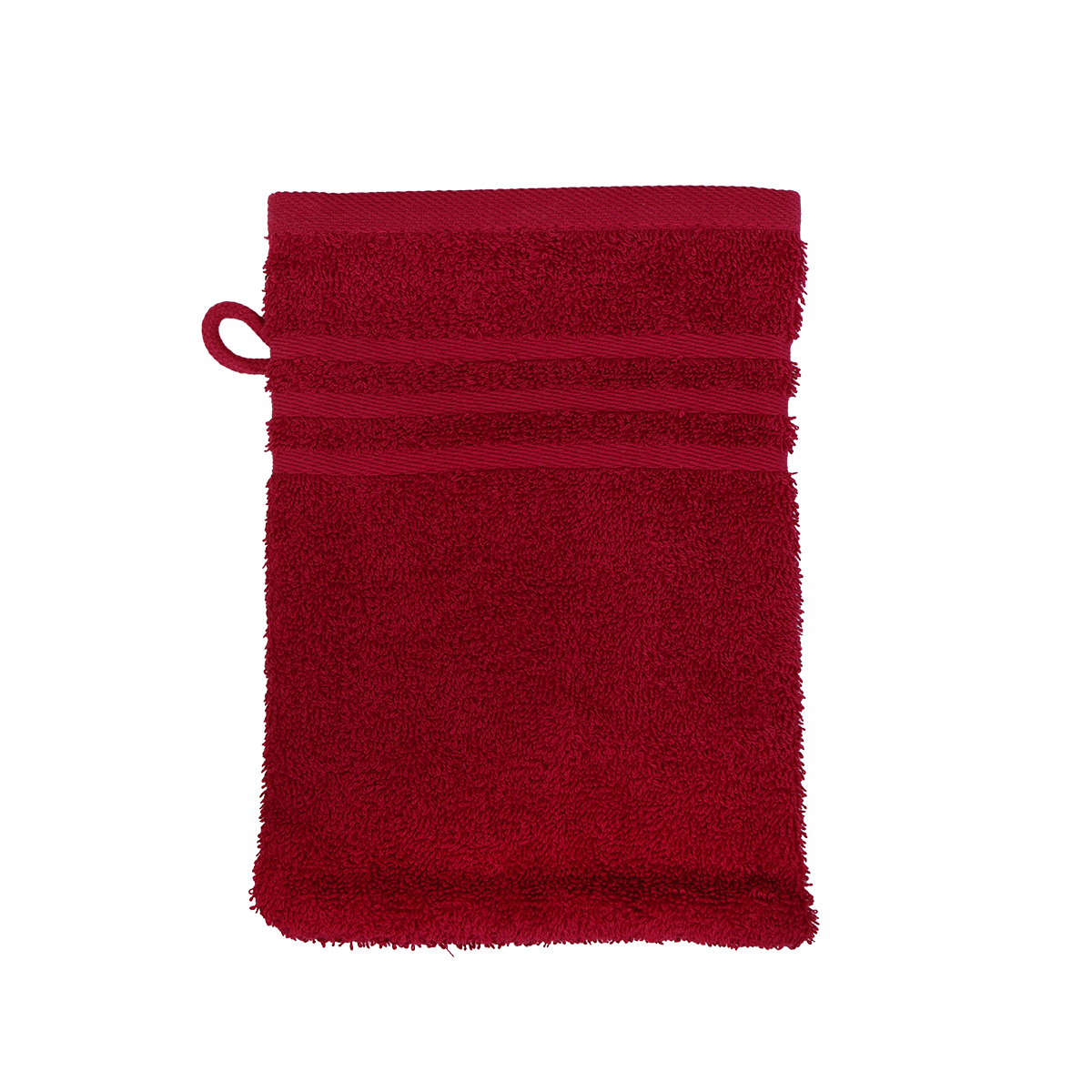Ein Waschhandschuh von NATURAWALK aus 100 Prozent Bio-Baumwolle in der Groesse 16x21cm. Farbe Bordeaux. Modell Milano Exclusiv Bordeaux.
