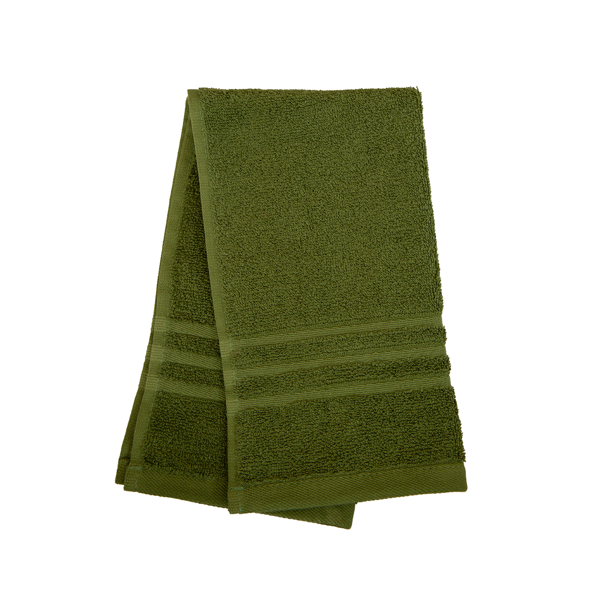 Ein Gaestetuch von NATURAWALK aus 100 Prozent Bio-Baumwolle in der Groesse 30x50cm. Farbe Gruen. Modell Milano Exclusiv Cypress.