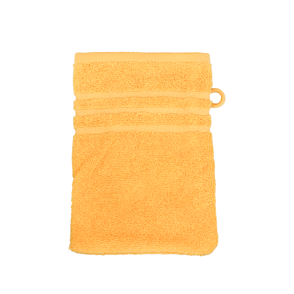 Ein Waschhandschuh von NATURAWALK aus 100 Prozent Bio-Baumwolle in der Groesse 16x21cm. Farbe Gelb. Modell Milano Exclusiv Gelb.