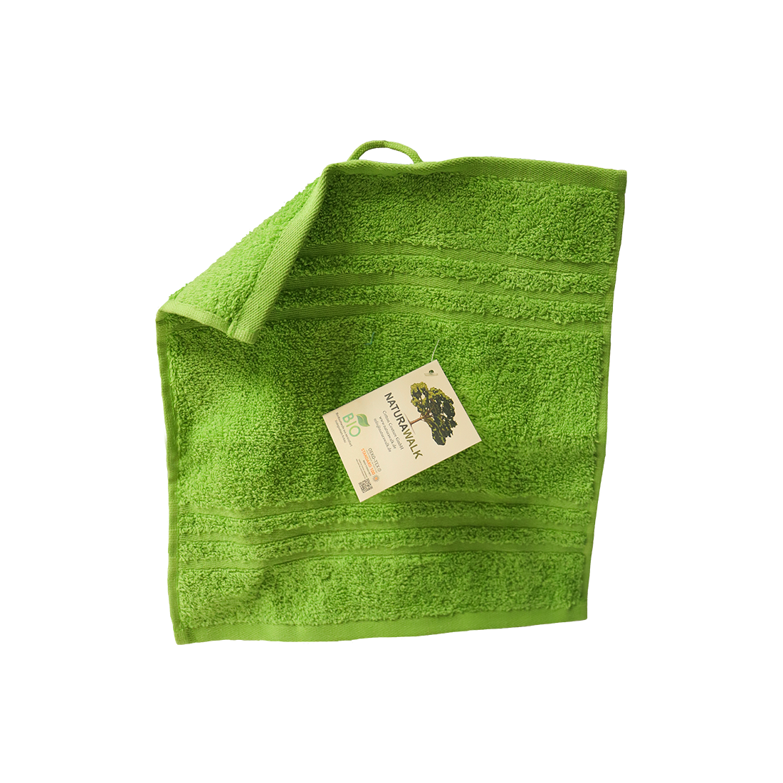 Ein Seiftuch von NATURAWALK aus 100 Prozent Bio-Baumwolle in der Groesse 30x30cm. Farbe Gruen. Modell Milano Exclusiv Gruen.