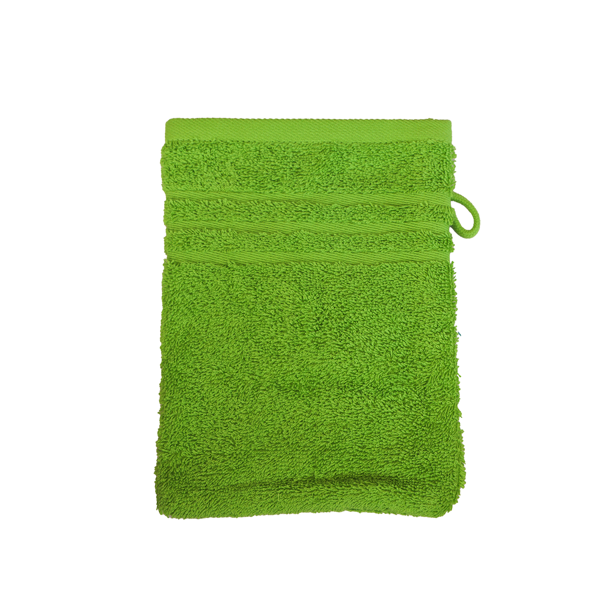 Ein Waschhandschuh von NATURAWALK aus 100 Prozent Bio-Baumwolle in der Groesse 16x21cm. Farbe Gruen. Modell Milano Exclusiv Gruen.