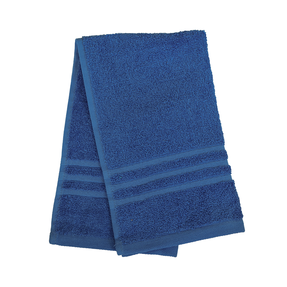 Ein Gaestetuch von NATURAWALK aus 100 Prozent Bio-Baumwolle in der Groesse 30x50cm. Farbe Blau. Modell Milano Exclusiv Royalblau.