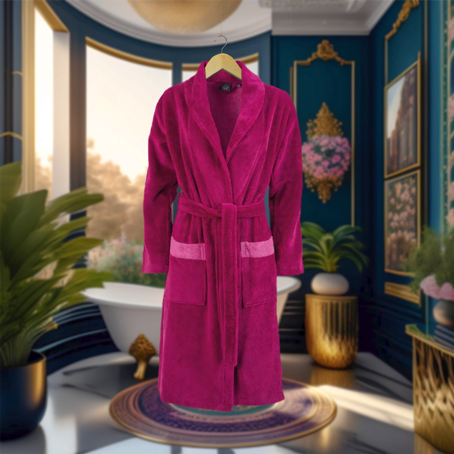 Bademantel | wewofashion | Basic Himbeere
