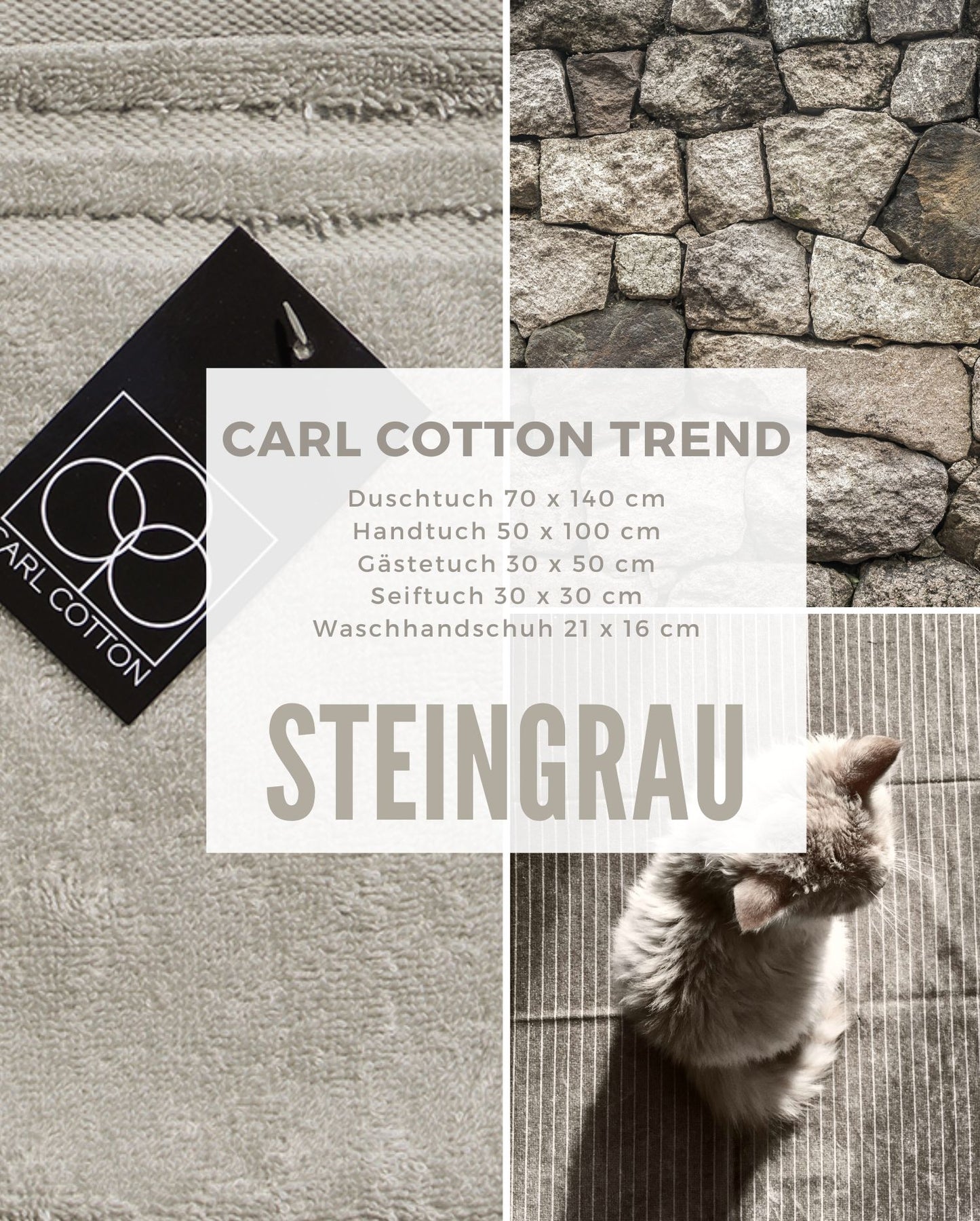 Handtuch | CARL COTTON | Trend Steingrau