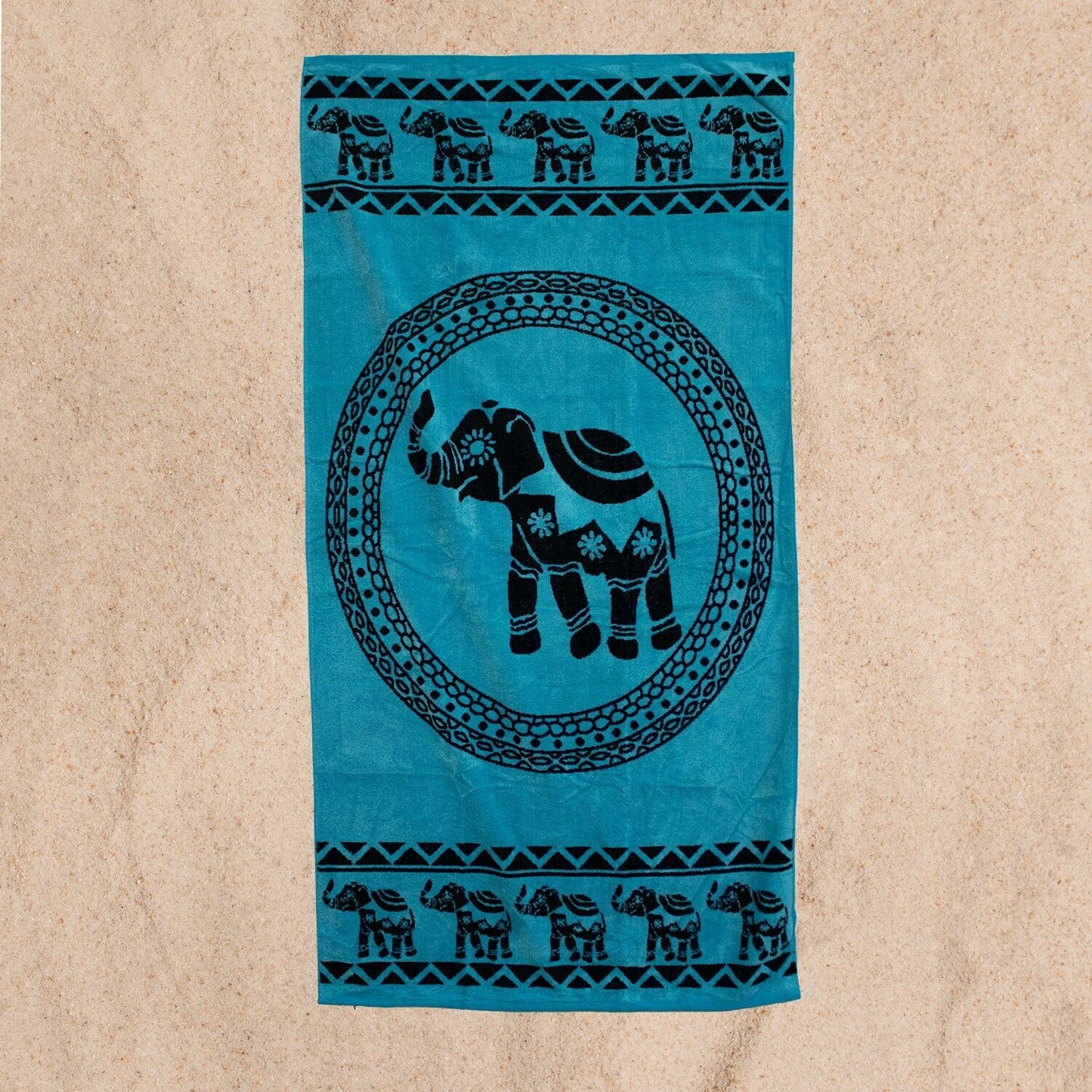 Beach towel elephant, 90x165, 100% cotton