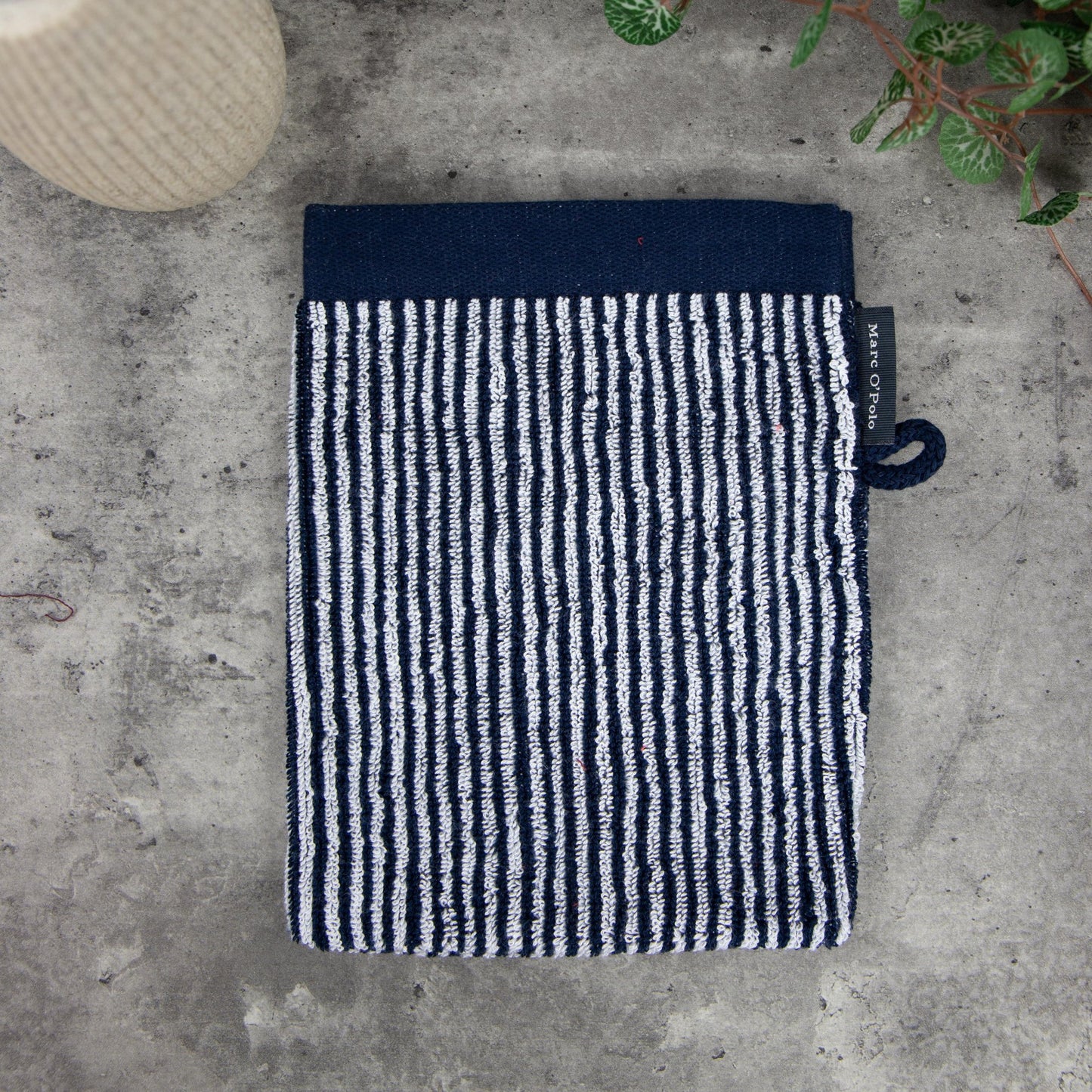 Waschhandschuh MARC O’POLO, 100% Baumwolle - Blue Stripes