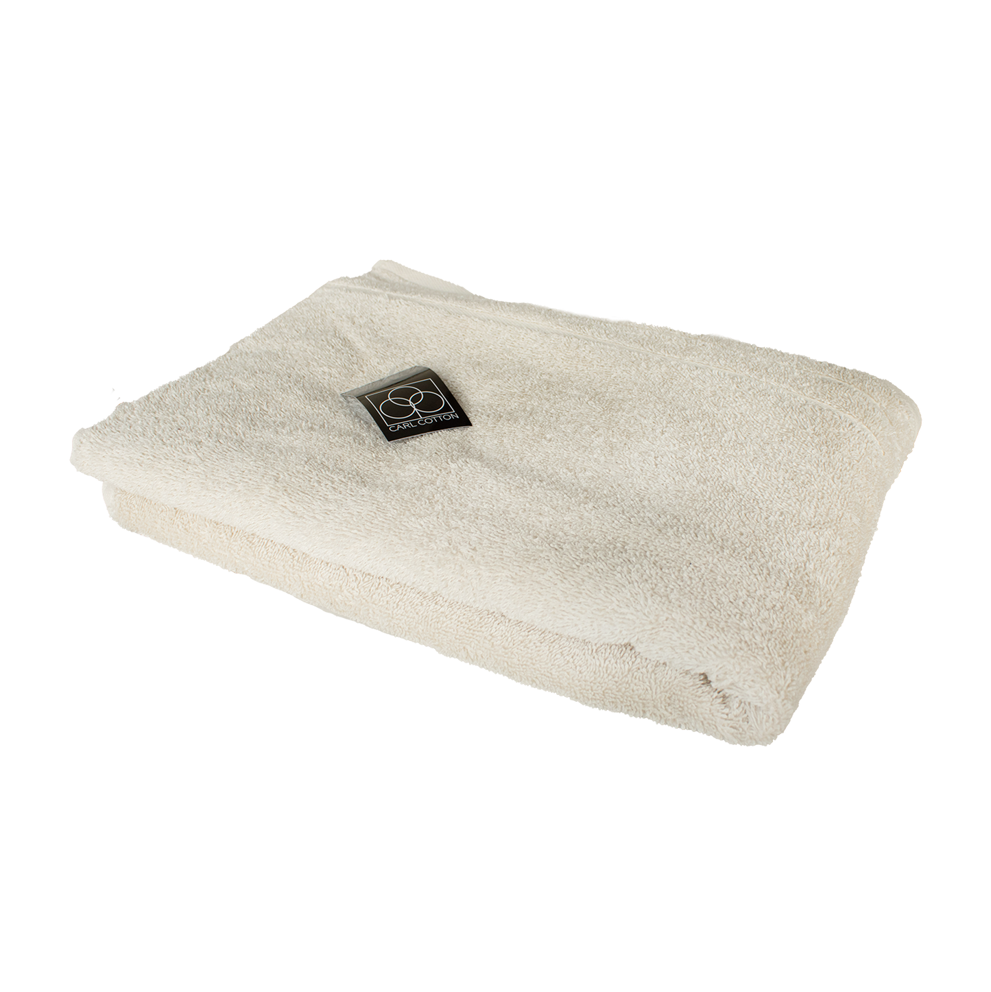 Ein Duschtuch von CARL COTTON aus 100 Prozent Baumwolle in der Groesse 70x140cm. Farbe Beige. Modell Trend Leinen.