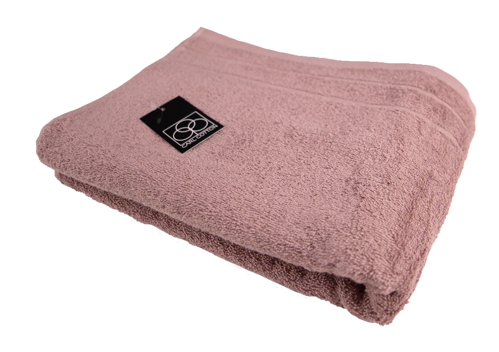 Ein Duschtuch von CARL COTTON aus 100 Prozent Baumwolle in der Groesse 70x140cm. Farbe Rosegold. Modell Trend Rosenholz.