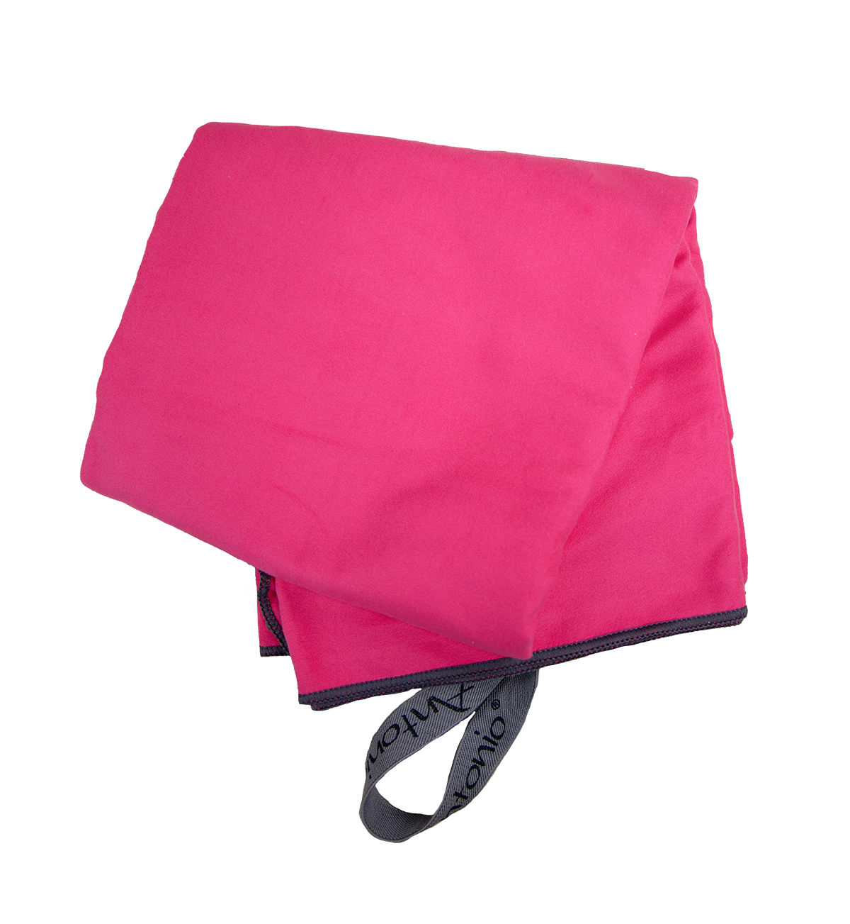 Ein Microfasertuch des Herstellers Antonio mit Schlaufe zum Aufhaengen in der Farbe Pink.