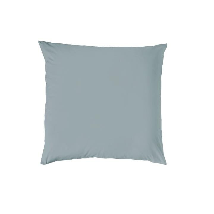 Ein quadratisches Kopfkissen bezogen mit Renforce Bettwaesche in der Farbe Gruen. Modell Stone-Washed Gruen 588.