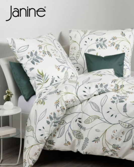 Mako-Satin Bettwäsche | Janine Design | Palermo | Blätter Stick | 31171/06