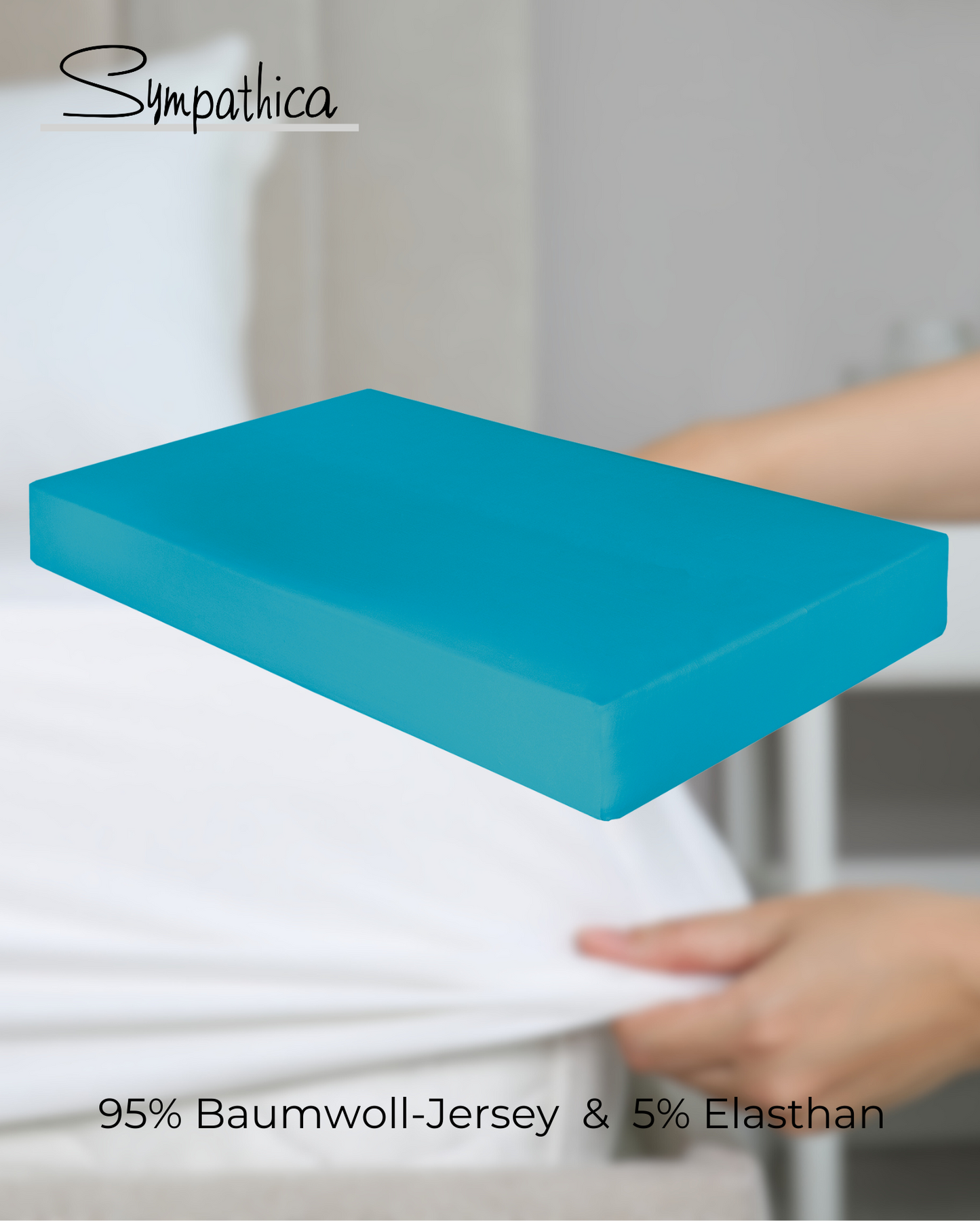 Spannbetttuch | Sympathica | Eisblau 239