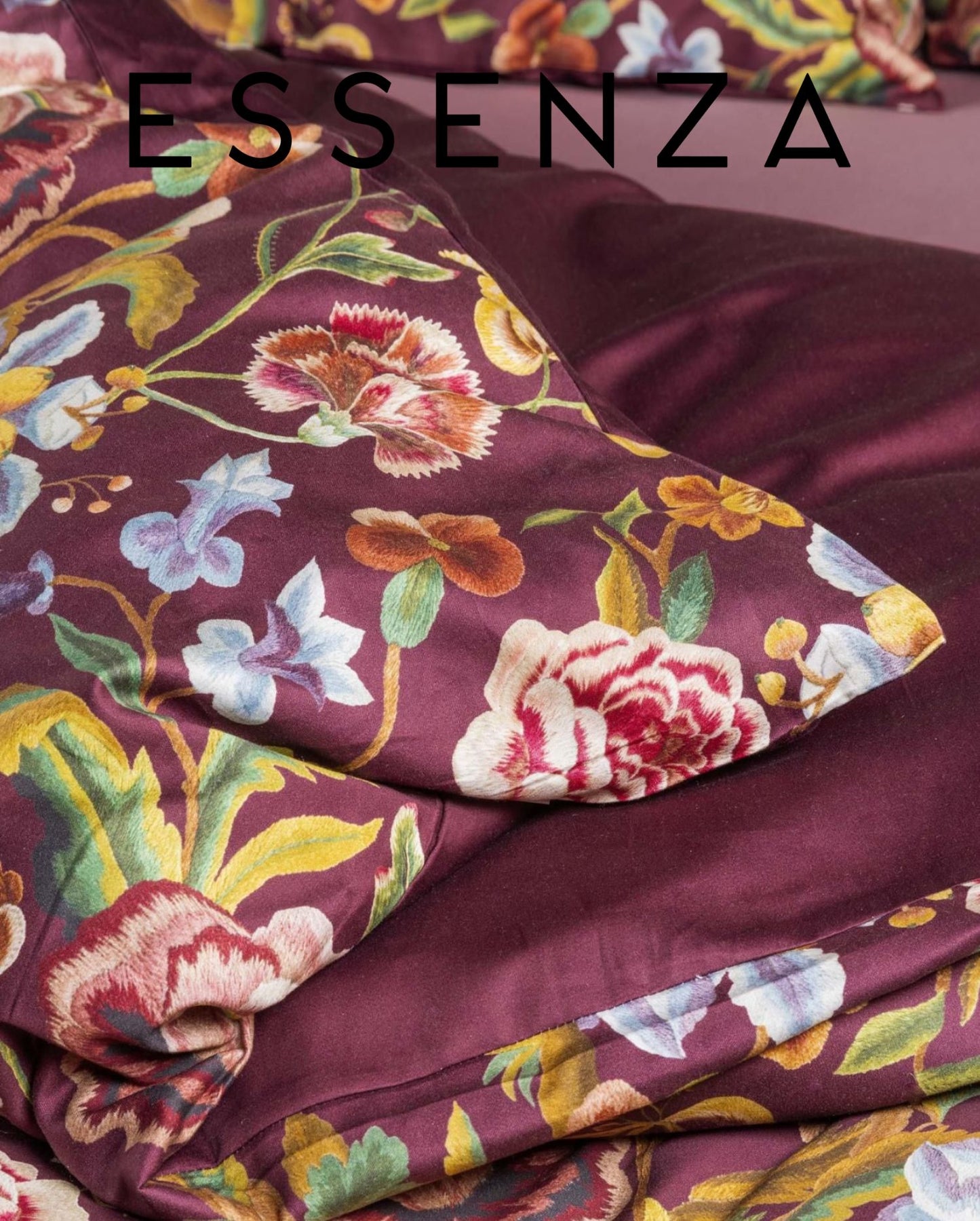 Lyocell Bettwäsche | ESSENZA | 50% Lyocell, 50% Baumwoll-Twill | Rosanella | Mauve Wine