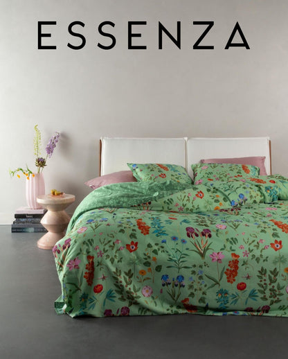 Satin Bettwäsche | ESSENZA | 100% Bio-Baumwolle | Marigold | Quiet Green