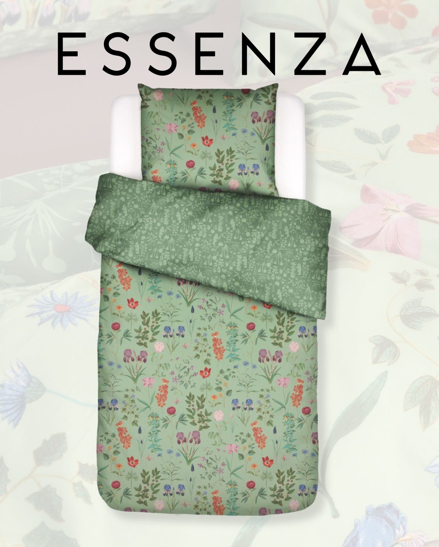 Satin Bettwäsche | ESSENZA | 100% Bio-Baumwolle | Marigold | Quiet Green