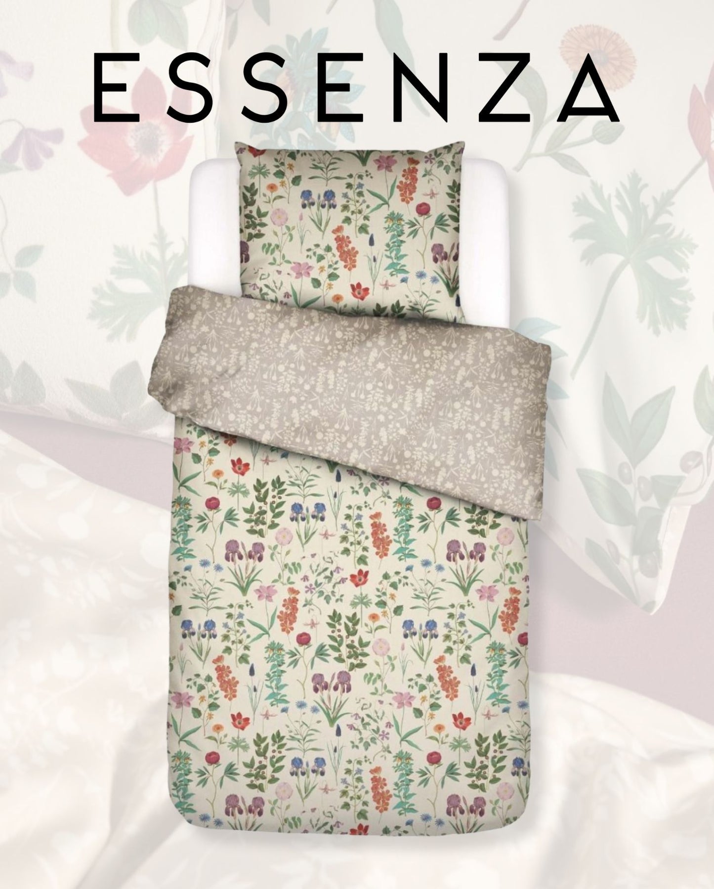 Satin bed linen ESSENZA Meryl Pure Olive 