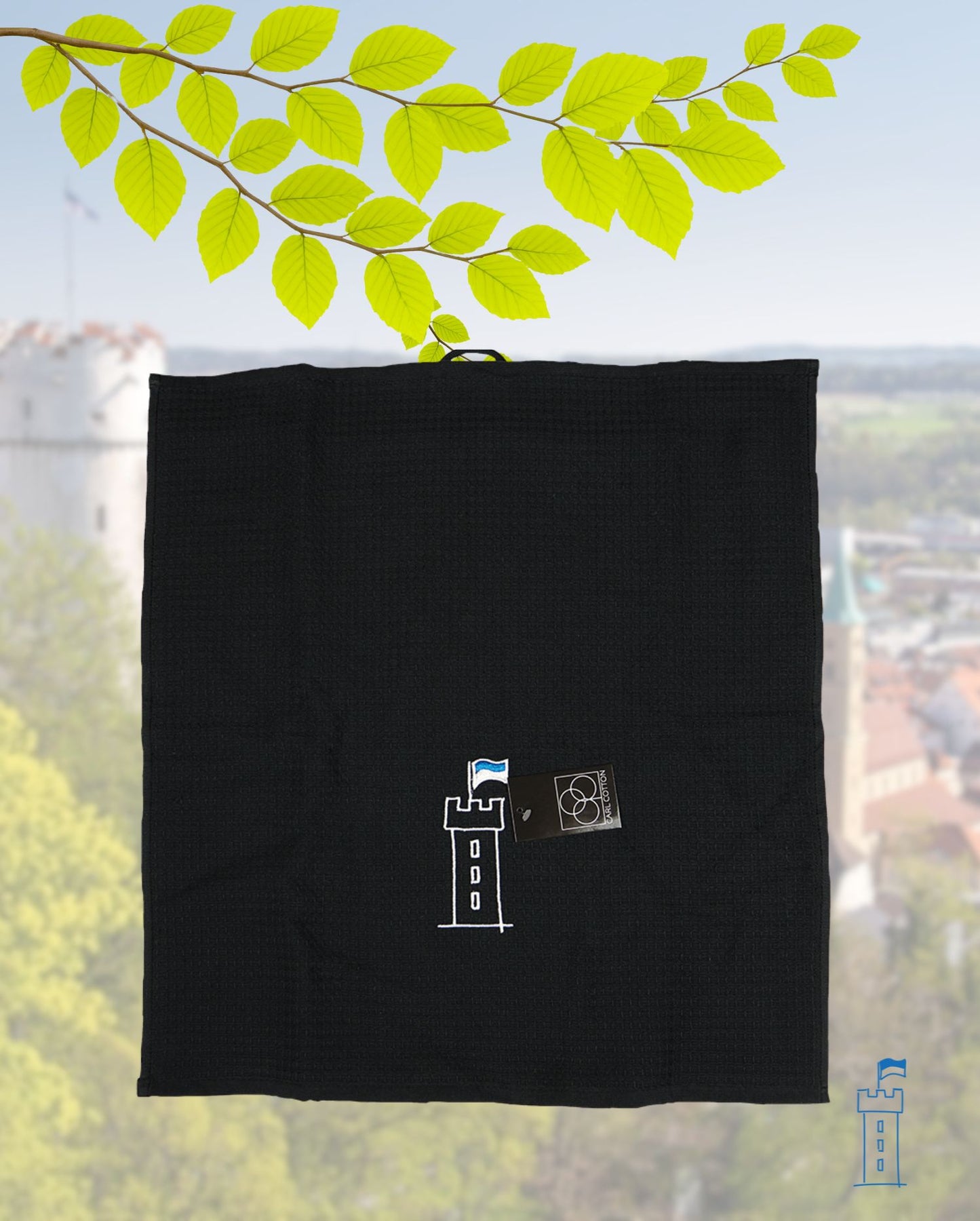 Handtuch | CARL COTTON | Mehlsack | Schwarz | verschiedene Größen