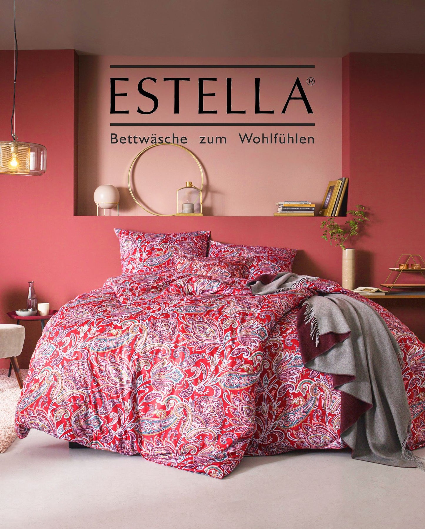 Mako-Interlock-Jersey Bettwäsche | ESTELLA | Milano 6373 | 460 Rot
