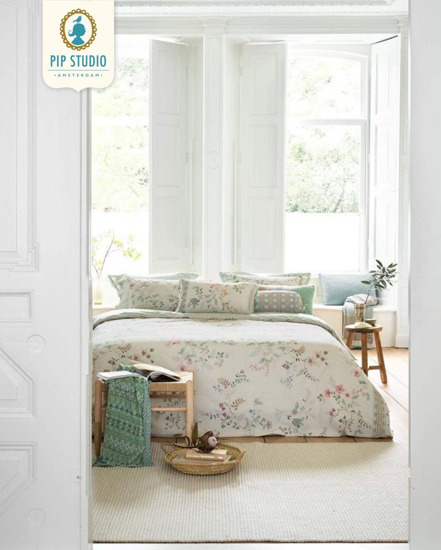 Percale bed linen PIP STUDIO Il Paradiso Light White