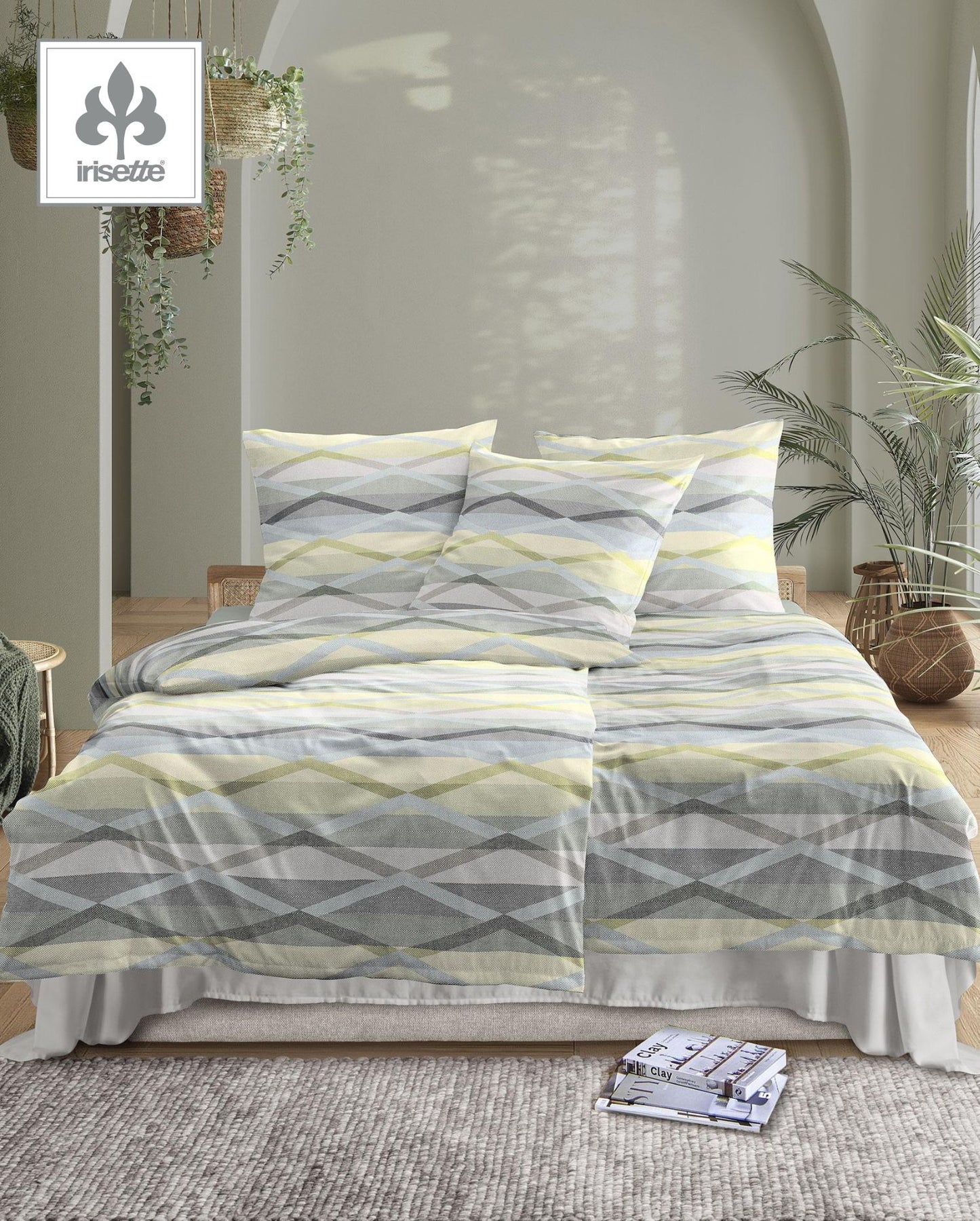 Mako-Satin Bettwäsche | Irisette | Navea | Wave | 8610 Salbei 30