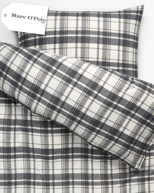 Flanell Bettwäsche | MARC O`POLO | Karo | Anthrazit