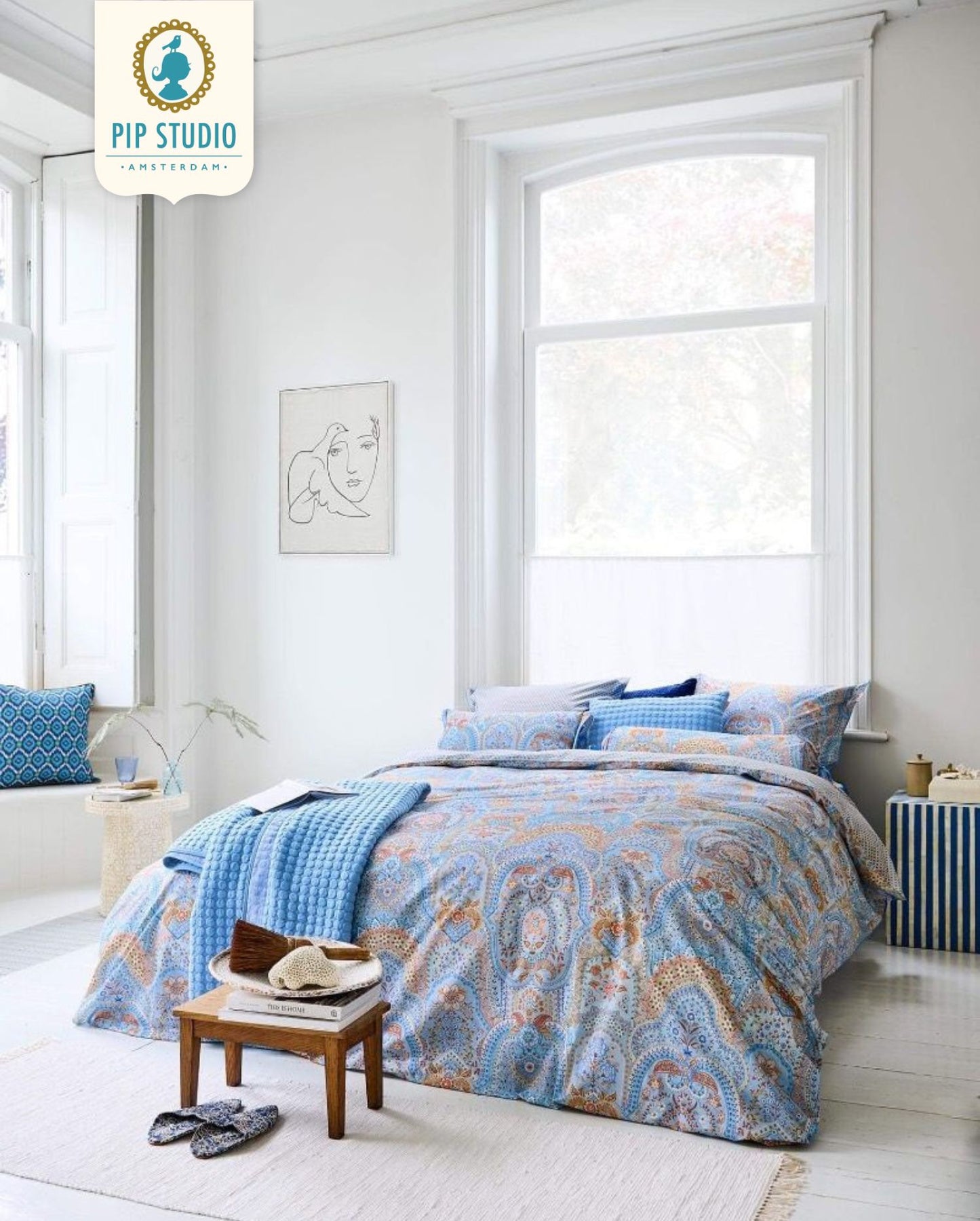 Percale bed linen PIP STUDIO Il Paradiso Light White