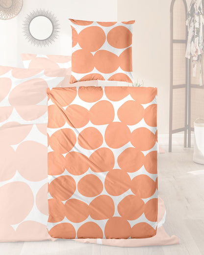 Perkal Bettwäsche | PRIMERA | Orange Punkte