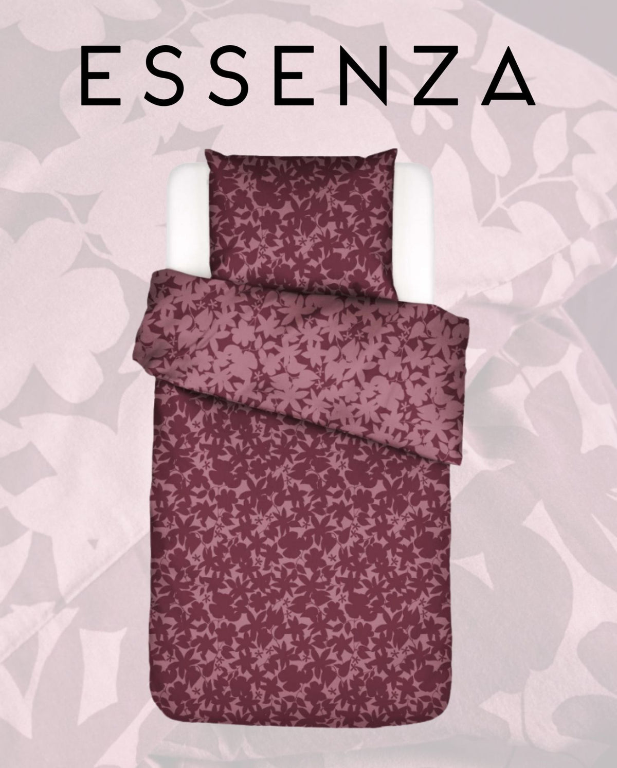 Percale bed linen ESSENZA Fela Sloe Blue 