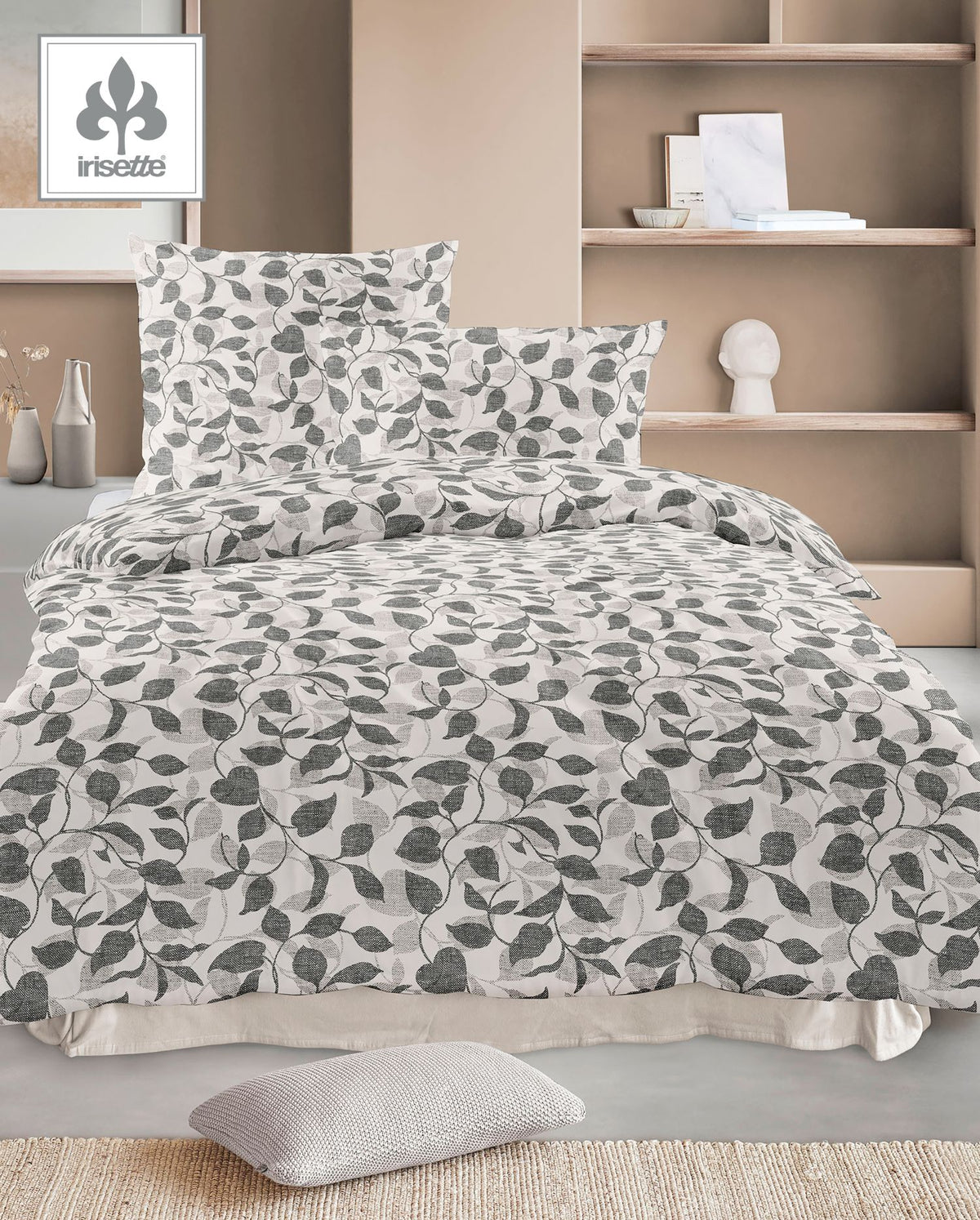 Fine flannel bed linen Irisette Koala 8531-11 grey