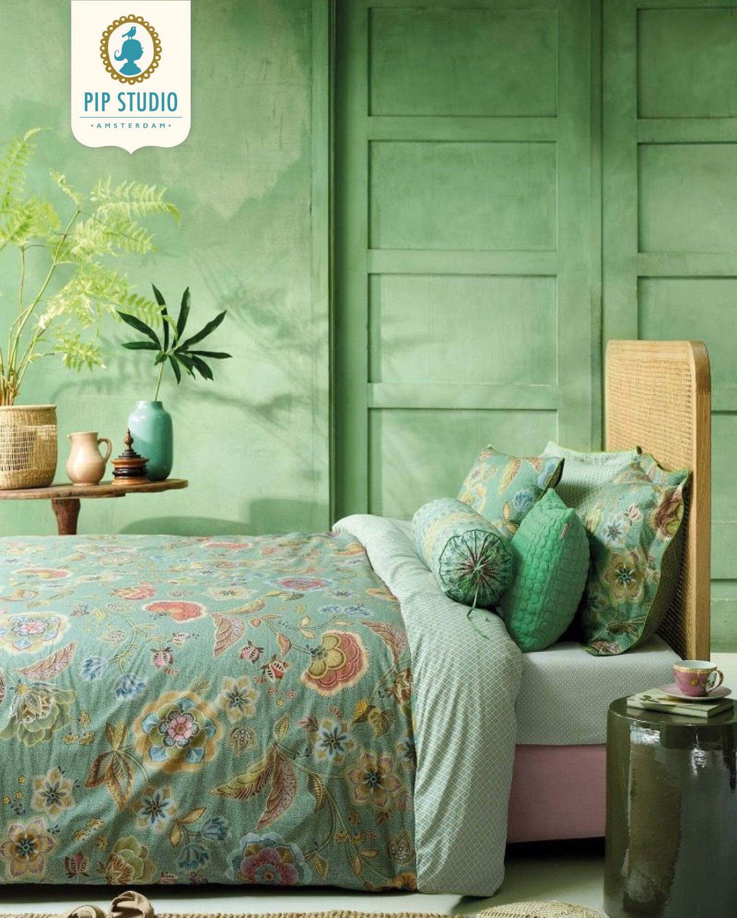 Percale bed linen PIP STUDIO Il Paradiso Light White