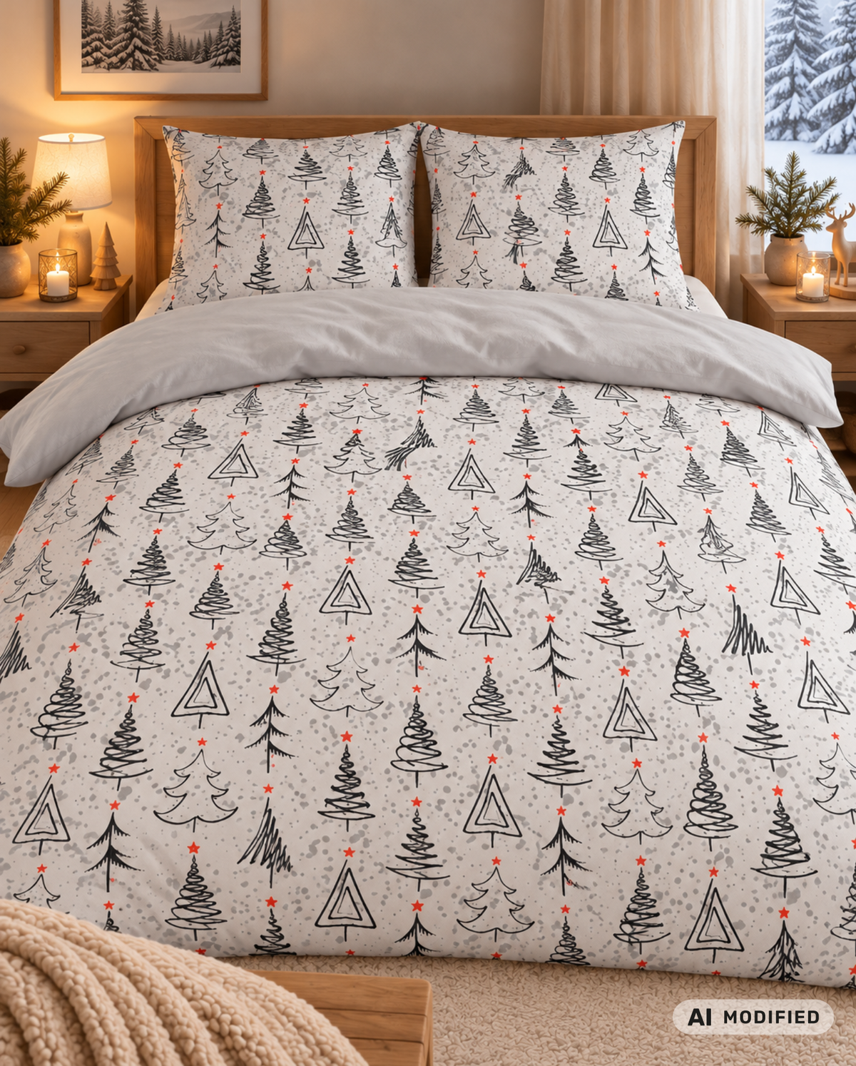 Biber Bettwäsche | Winterwald | 100% Baumwolle