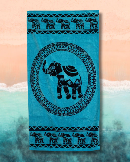 Beach towel elephant, 90x165, 100% cotton