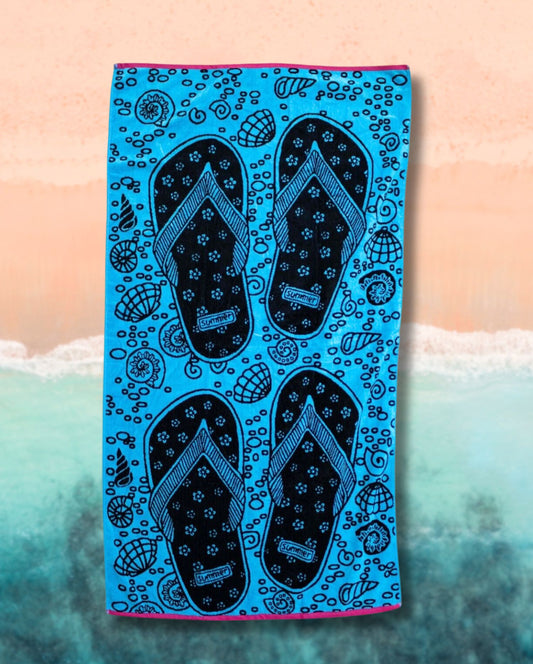 Beach towel FlipFlop, 90x165, 100% cotton