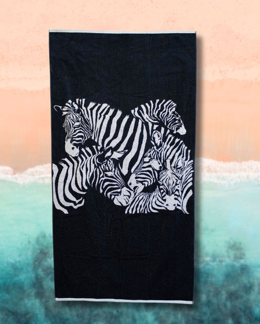 Beach towel Zebras, 90x165, 100% cotton