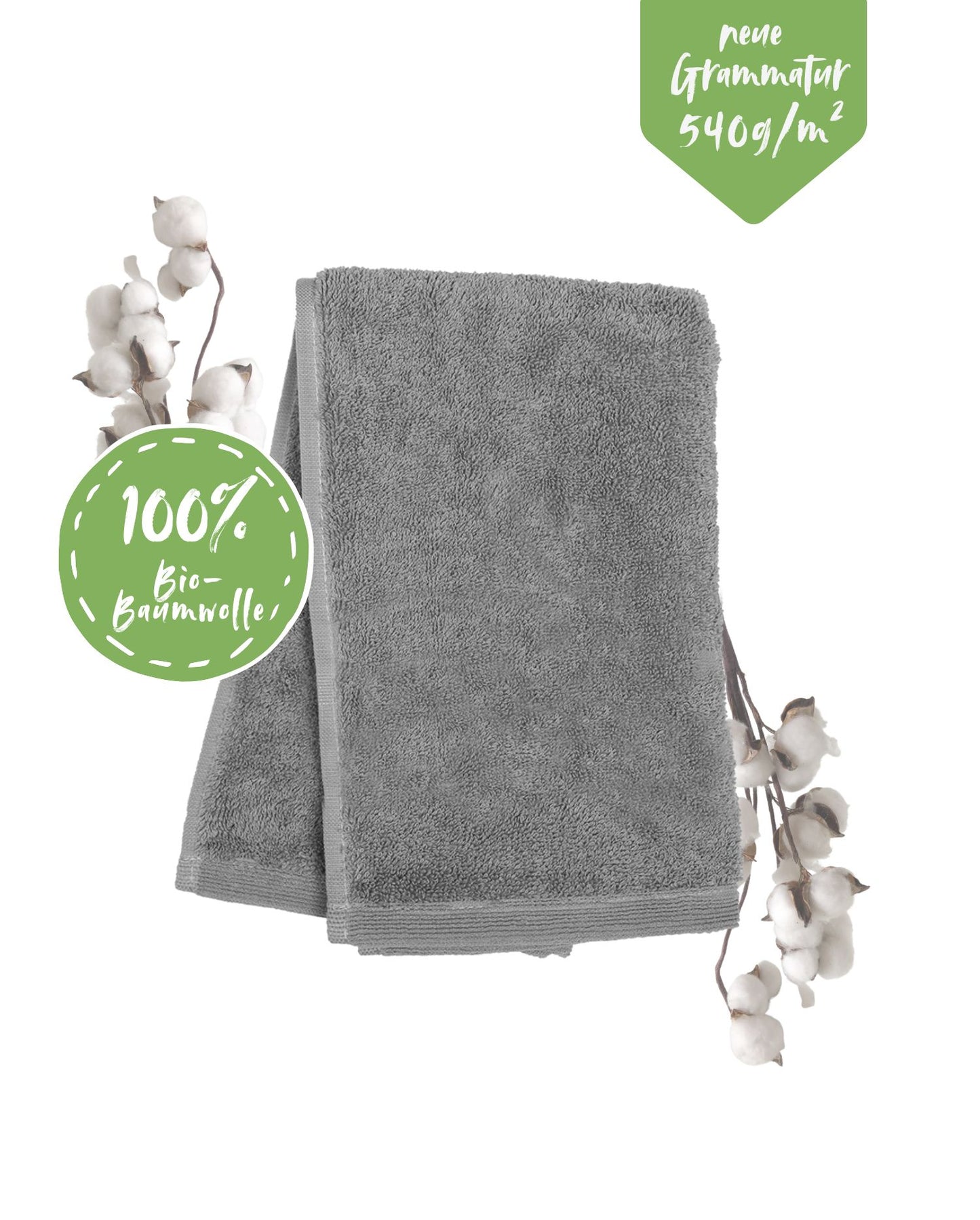 Handtuch | NATURAWALK | Milano Exclusiv | Silber | Bio-Baumwolle