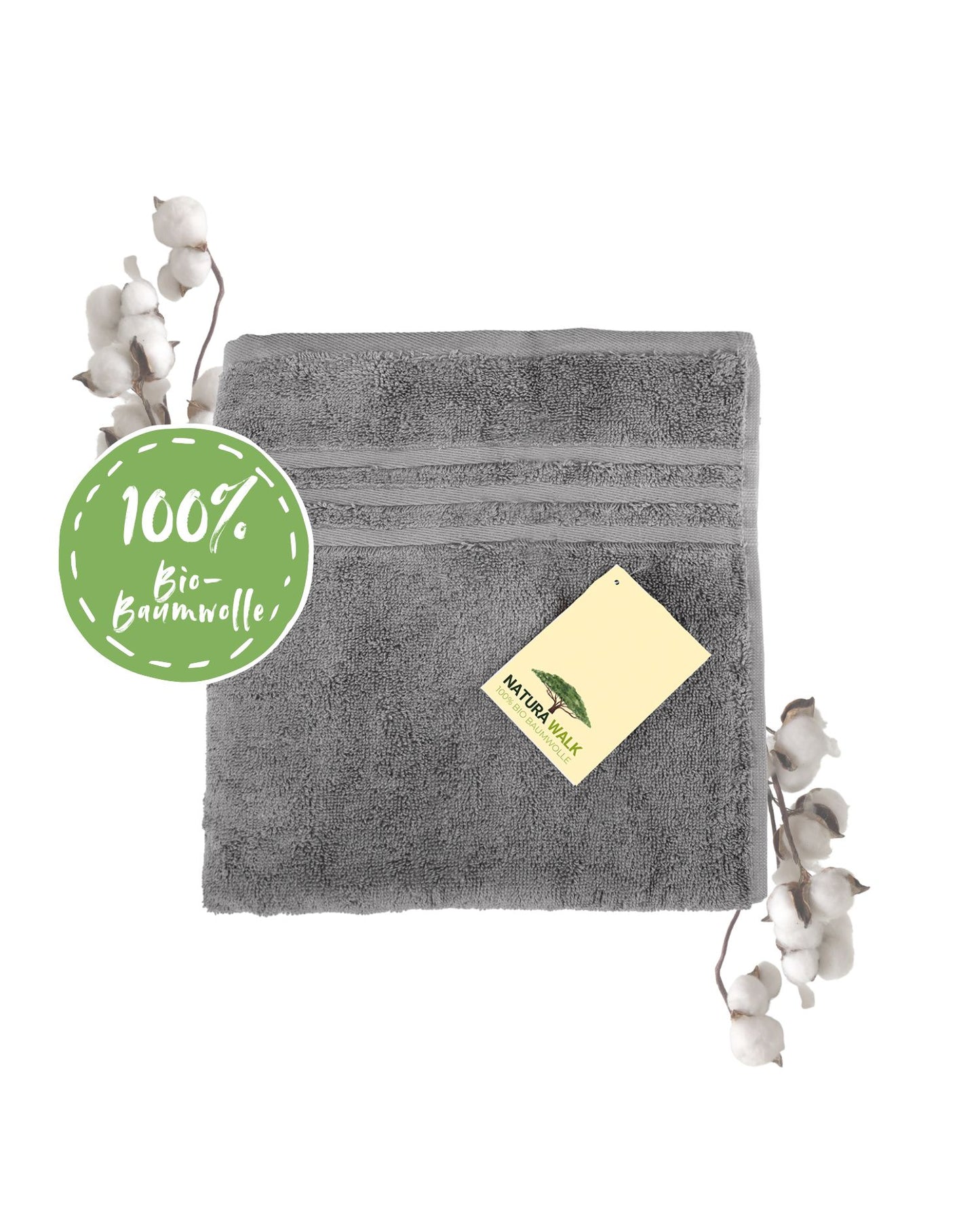 Handtuch | NATURAWALK | Milano Exclusiv | Silber | Bio-Baumwolle