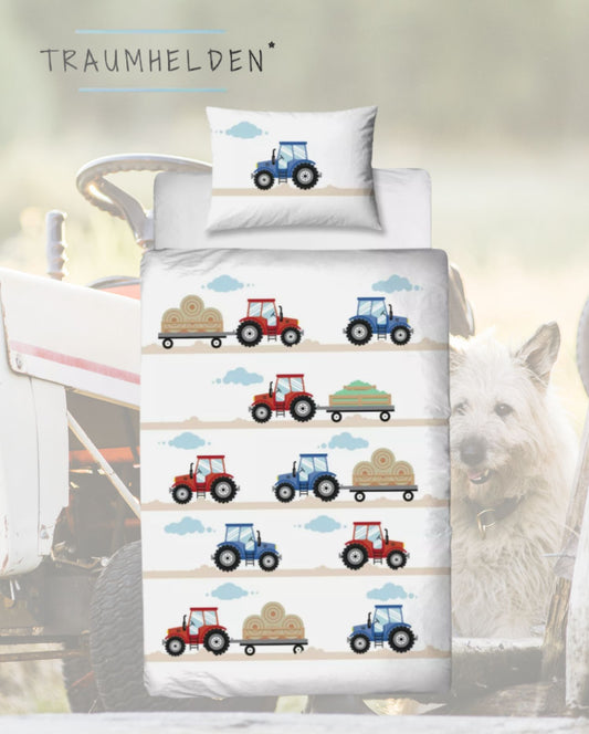 Flanell Kinderbettwäsche | traumhelden | Tractor | 135x200cm