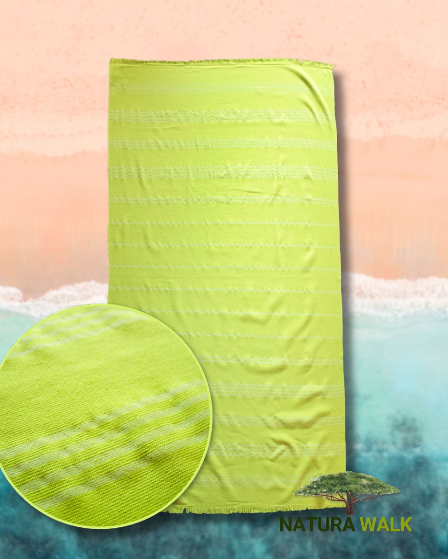 Beach towel NATURAWALK Lisbon, 96x180, terry cloth, 100% organic cotton