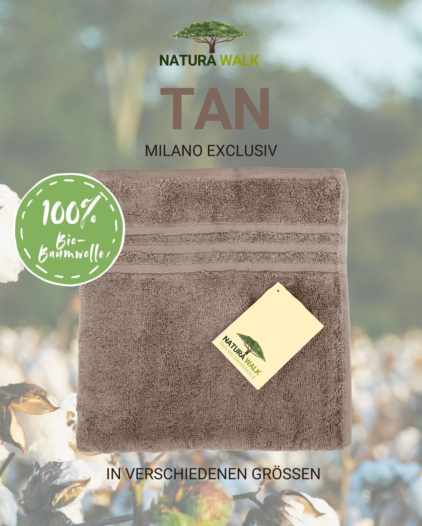 Handtuch | NATURAWALK | Milano Exclusiv | Tan | Bio-Baumwolle