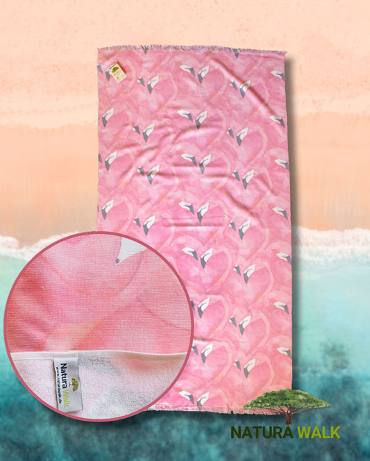 Strandtuch | NATURAWALK | Flamingo Emilia | 96x180cm | Bio-Baumwolle