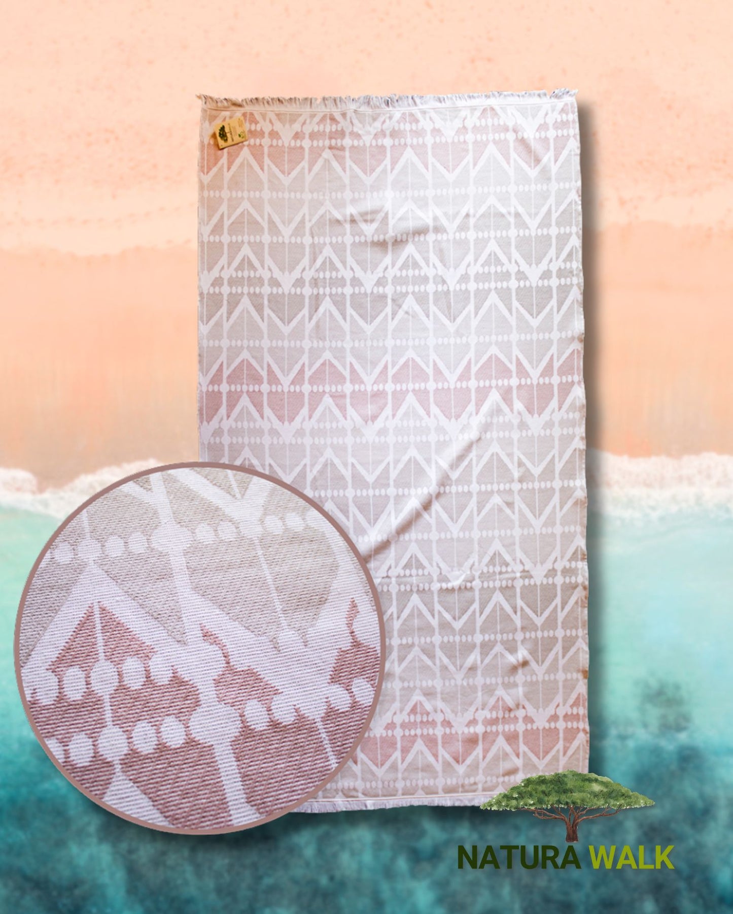 Beach towel NATURAWALK Florence, 96x180, terry cloth, 100% organic cotton