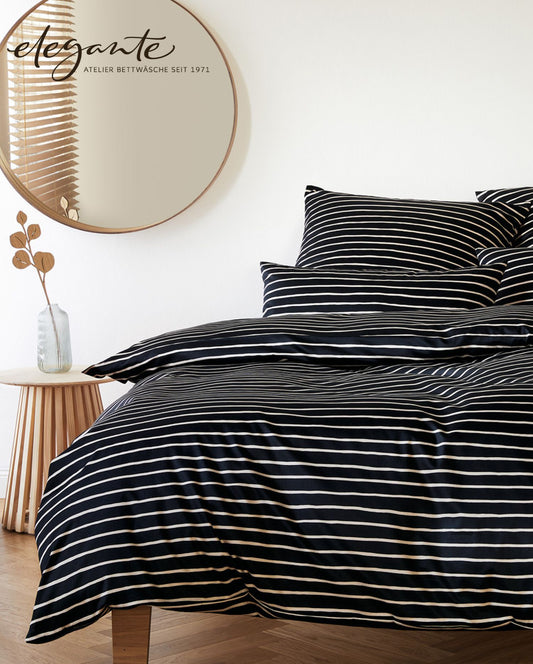 Mako-Satin Bettwäsche | elegante | Lines | Schwarz 2432 | 9