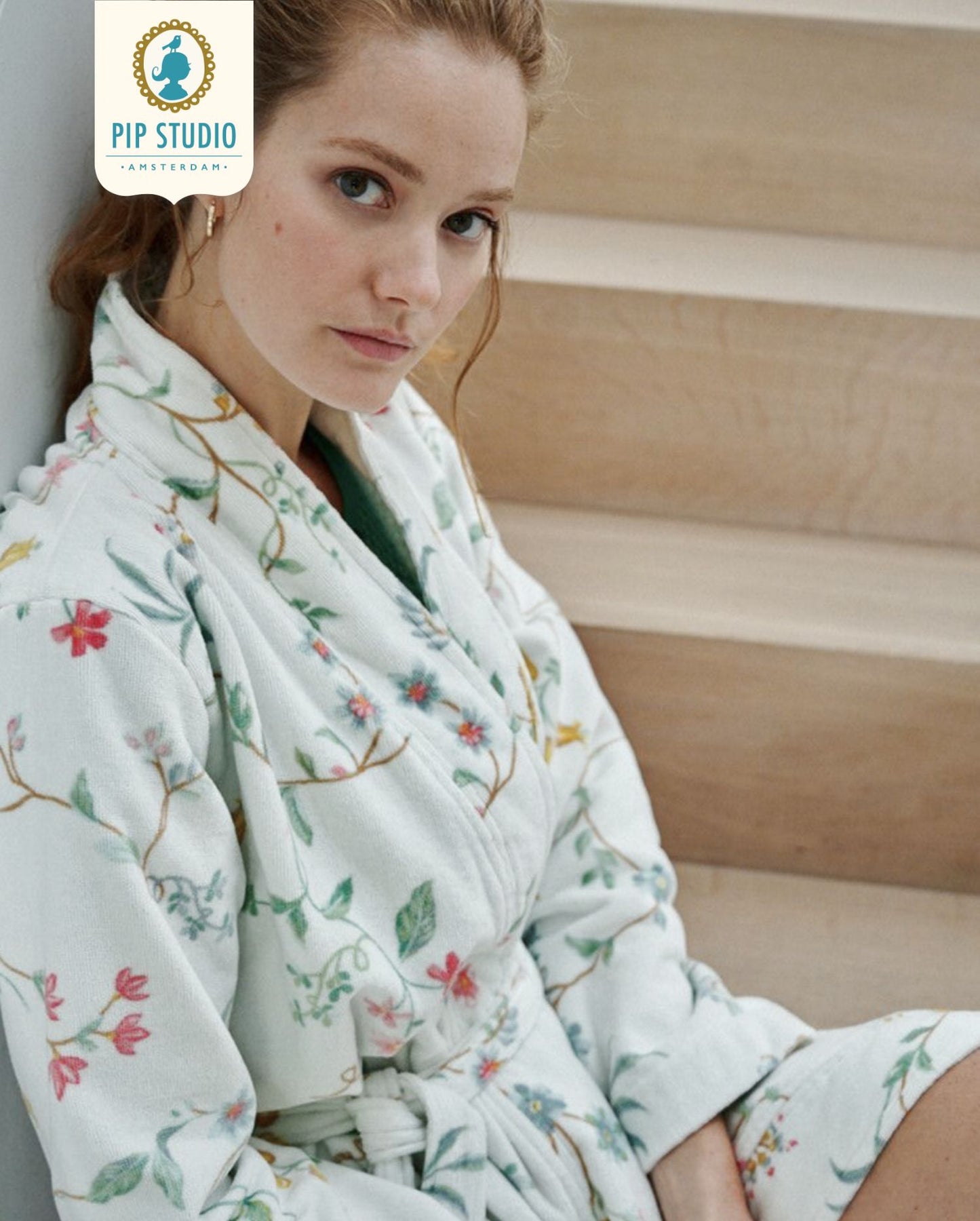 Bademantel | PIP STUDIO | Les Fleurs | White