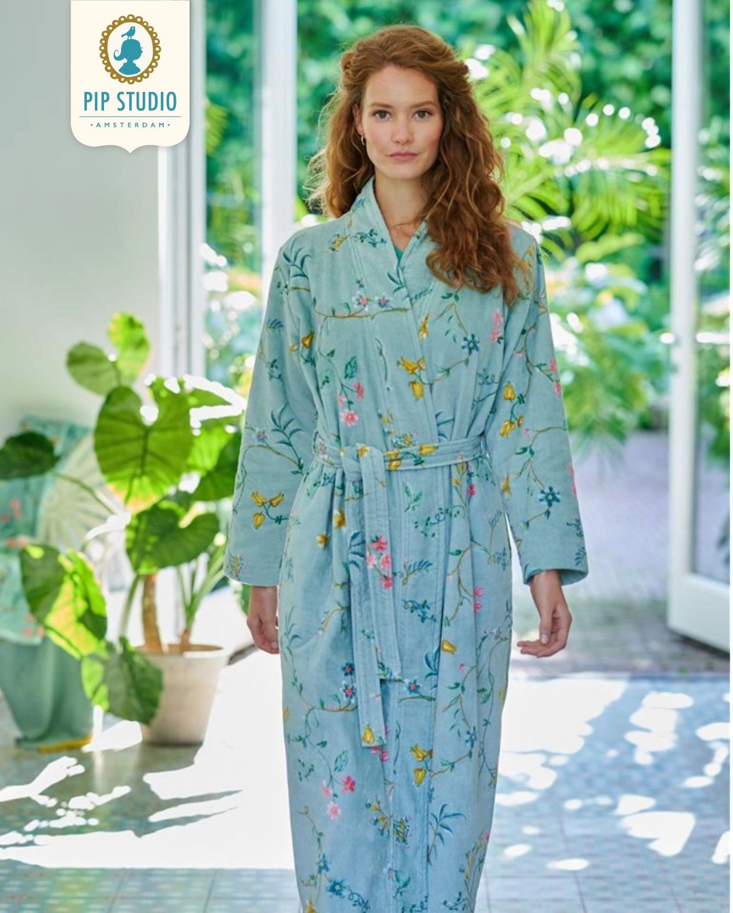 Bathrobe PIP STUDIO Les Fleurs Yellow
