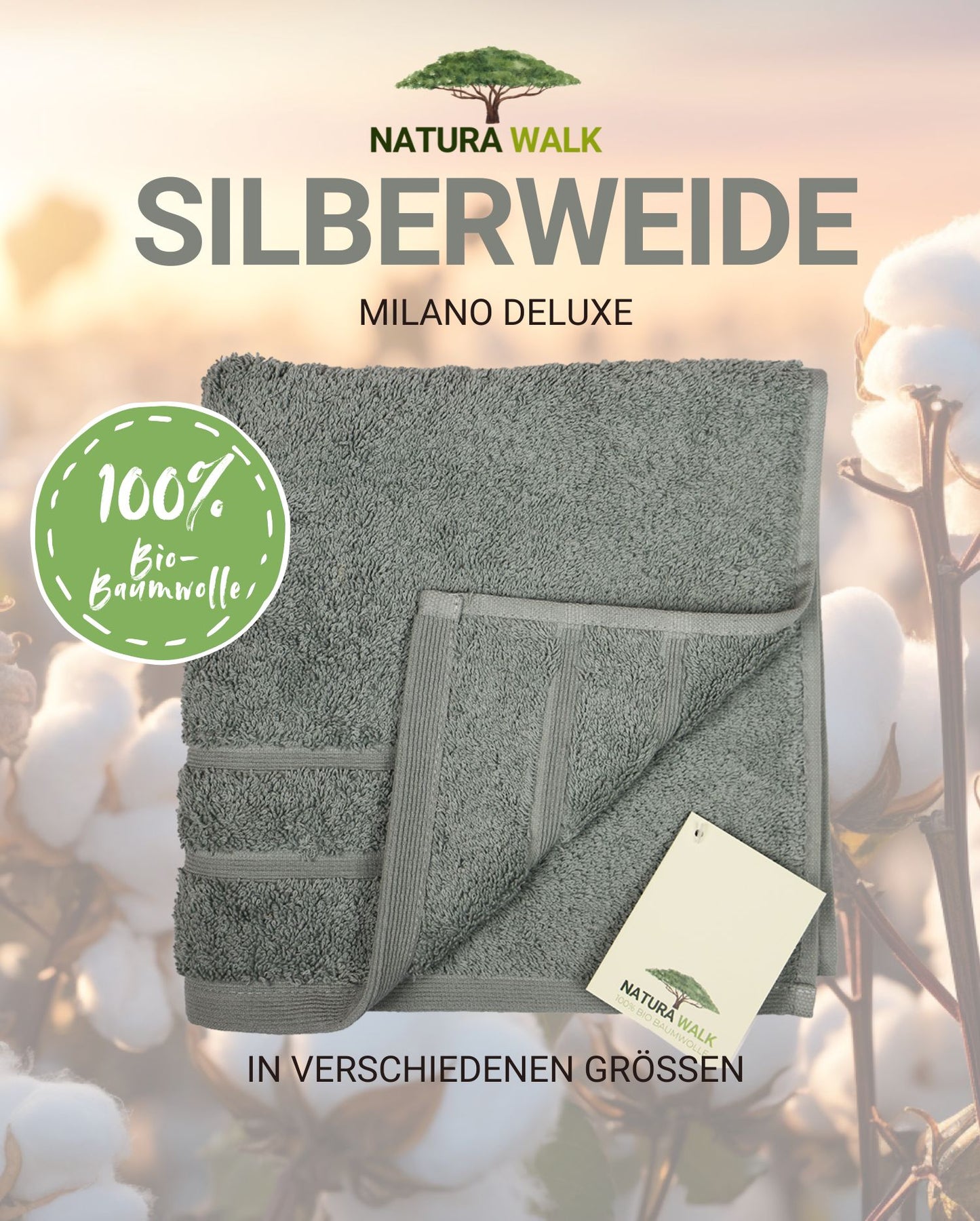 Handtuch | NATURAWALK | Milano Deluxe | Silberweide | Bio-Baumwolle