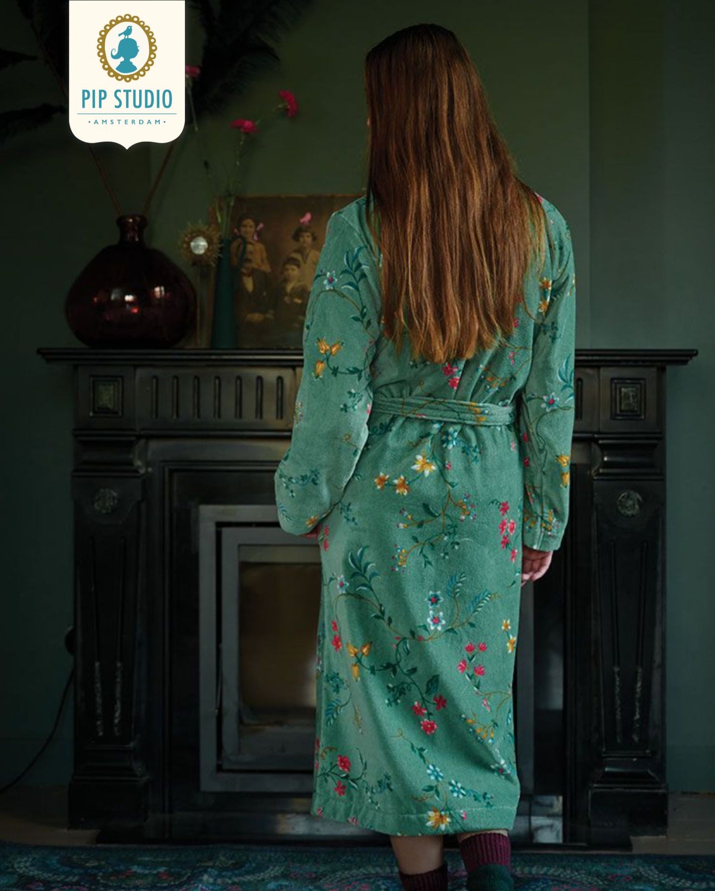 Bathrobe PIP STUDIO Les Fleurs Yellow