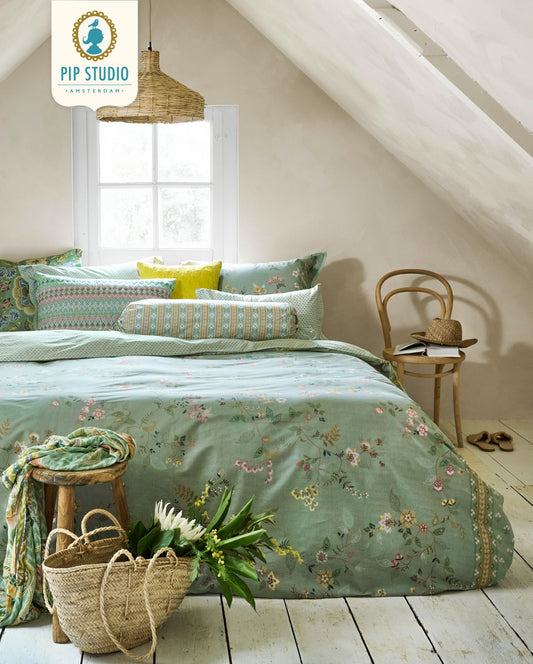 Perkal Bettwäsche | PIP STUDIO | Kili Flower | Grün
