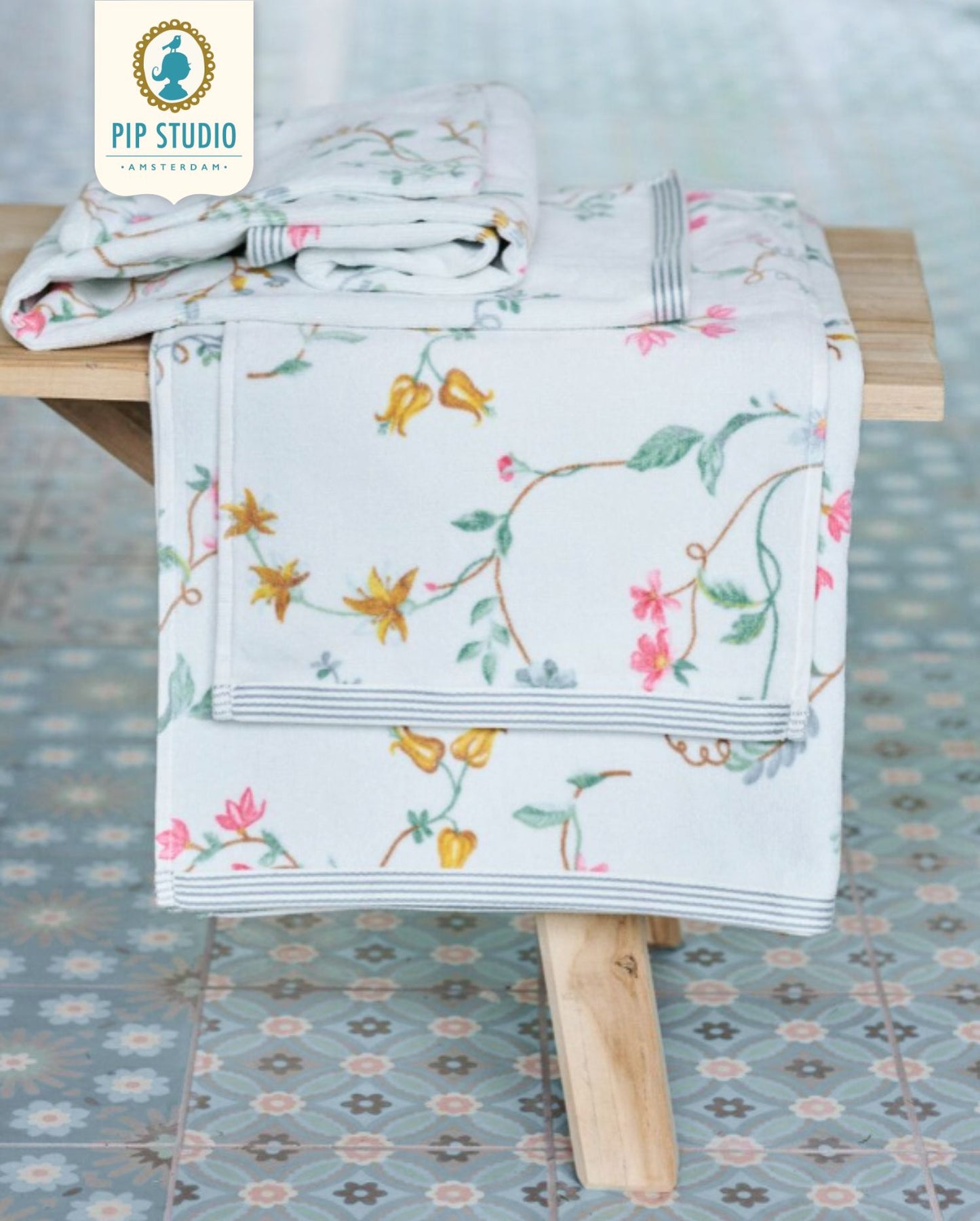 Towel PIP STUDIO Les Fleurs Yellow